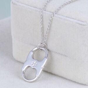 New Tory Burch Silver Gemini Adjustable Necklace